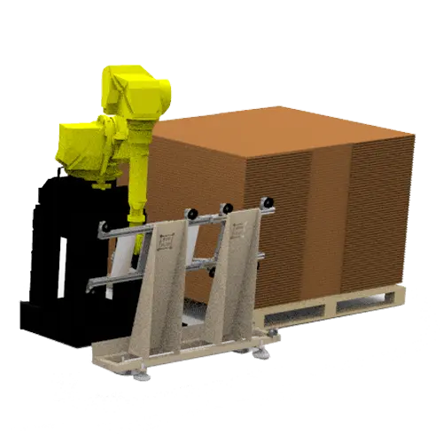 formadora de cajas con robot 