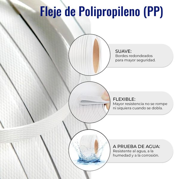 fleje plástico de polipropileno (pp) 5/8 pulgada fleje plástico de polipropileno (pp) 5/8 pulgada