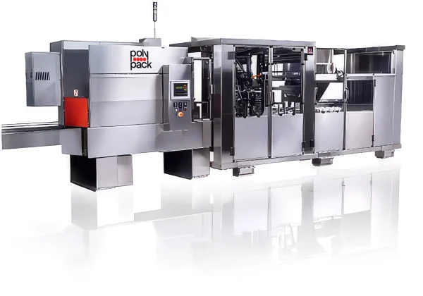 máquina de envasado retráctil de cierre total polypack fh/cfh para paquetes minoristas. máquina de envasado retráctil de cierre total polypack fh/cfh para paquetes minoristas.