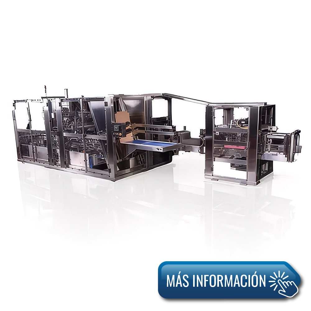 polypack caja y bandeja convertibles con envoltura envolvente + máquina de retractilado